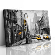 New York Street Yellow Taxi Sketch